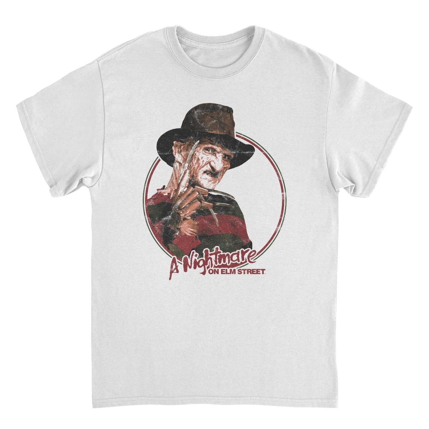 Nightmare on Elm Street One Two Freddy's Comin For You White Mens T Shirt