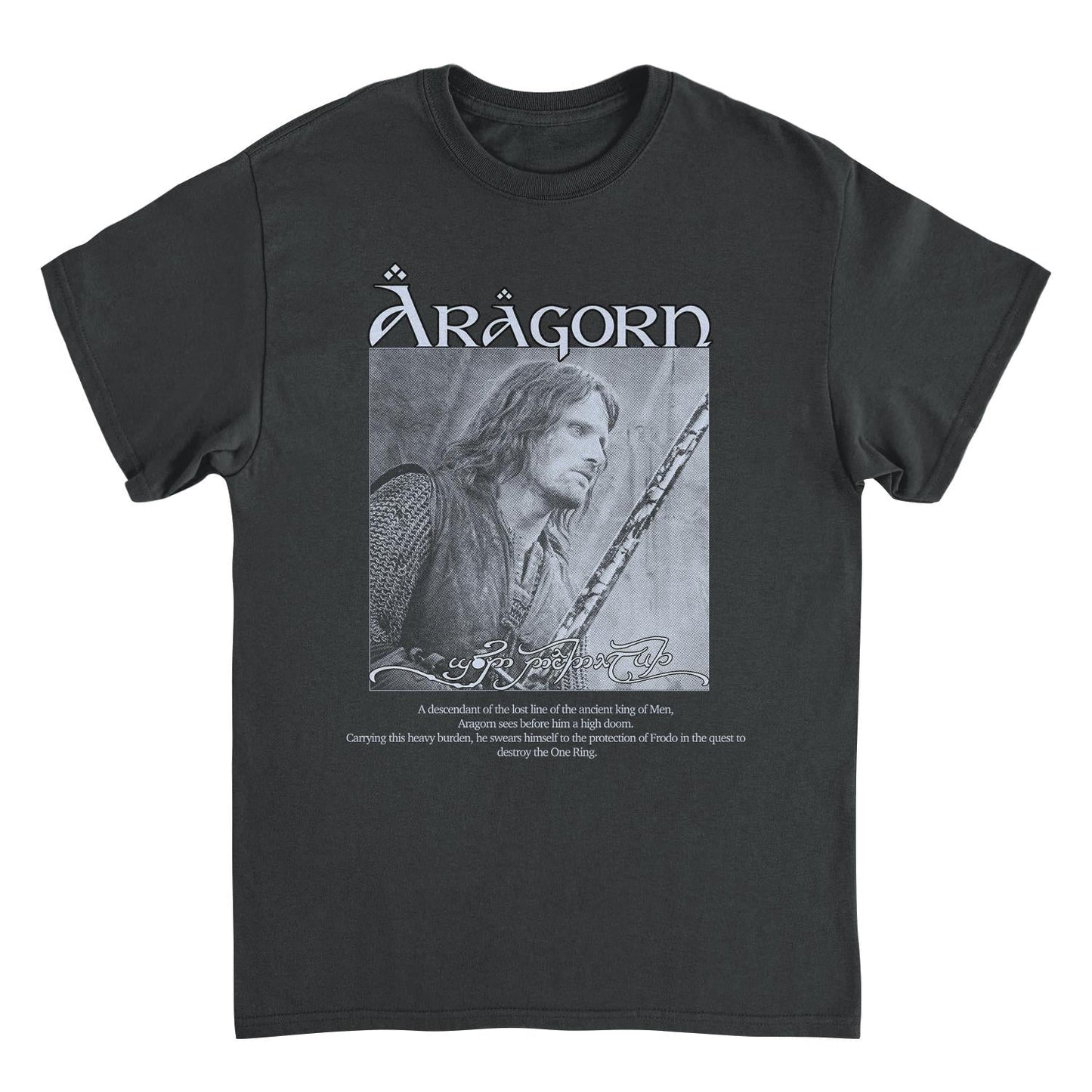 Lord of The Rings Aragorn Son of Arathorn Black Mens T Shirt