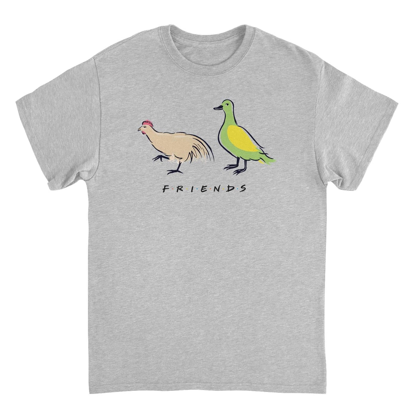 Friends Chicken and Duck Sport Grey Mens T Shirt
