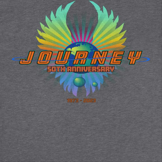 Journey 50th Anniversary Wings Mens T Shirt Dark Heather