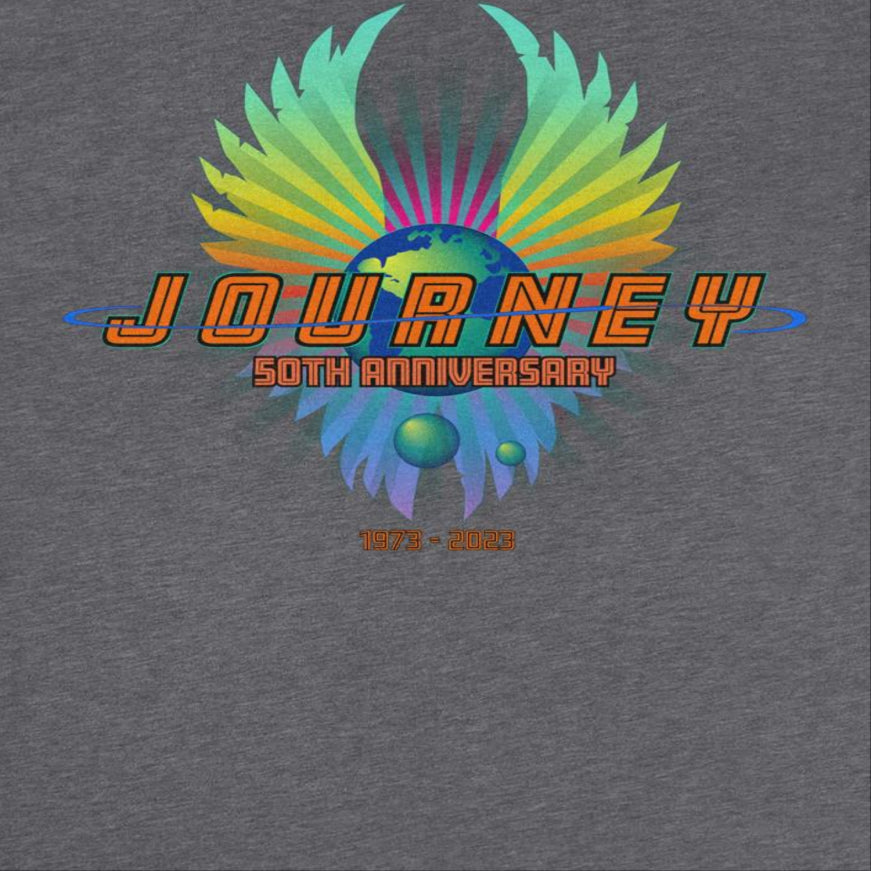 Journey 50th Anniversary Wings Mens T Shirt Dark Heather