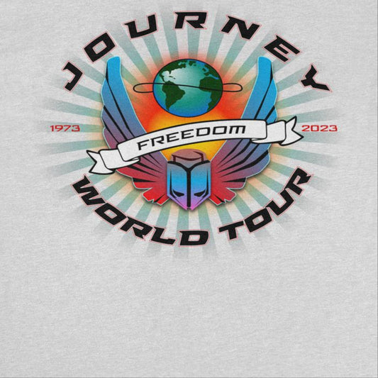 Journey Freedom World Tour Circle Ash Grey Mens T Shirt