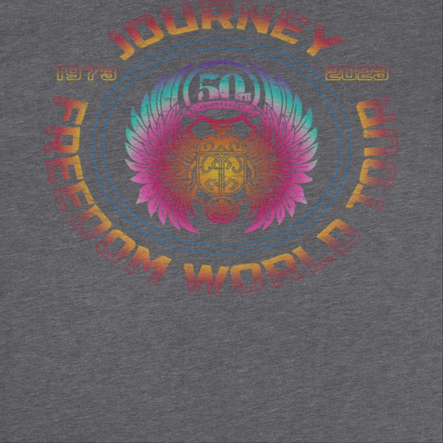 Journey Freedom Tour 1973 2023 Circular Mens T Shirt Dark Heather