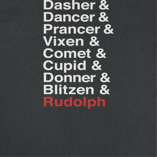 Christmas Mens T Shirt - Reindeer Names
