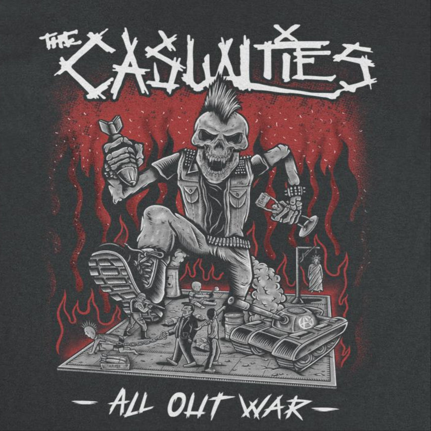 The Casualities All Out War Front Mens T Shirt Black