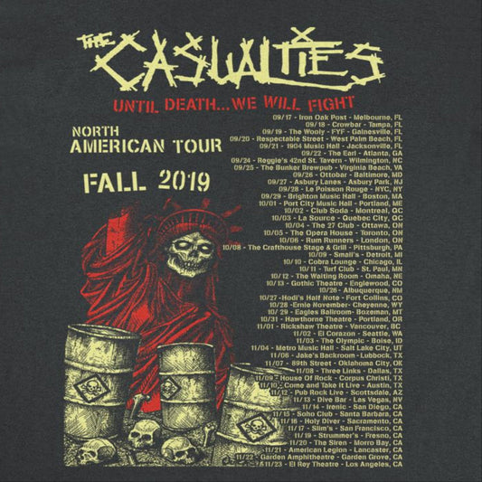 The Casualities Until Death Tour Back Mens T Shirt Black
