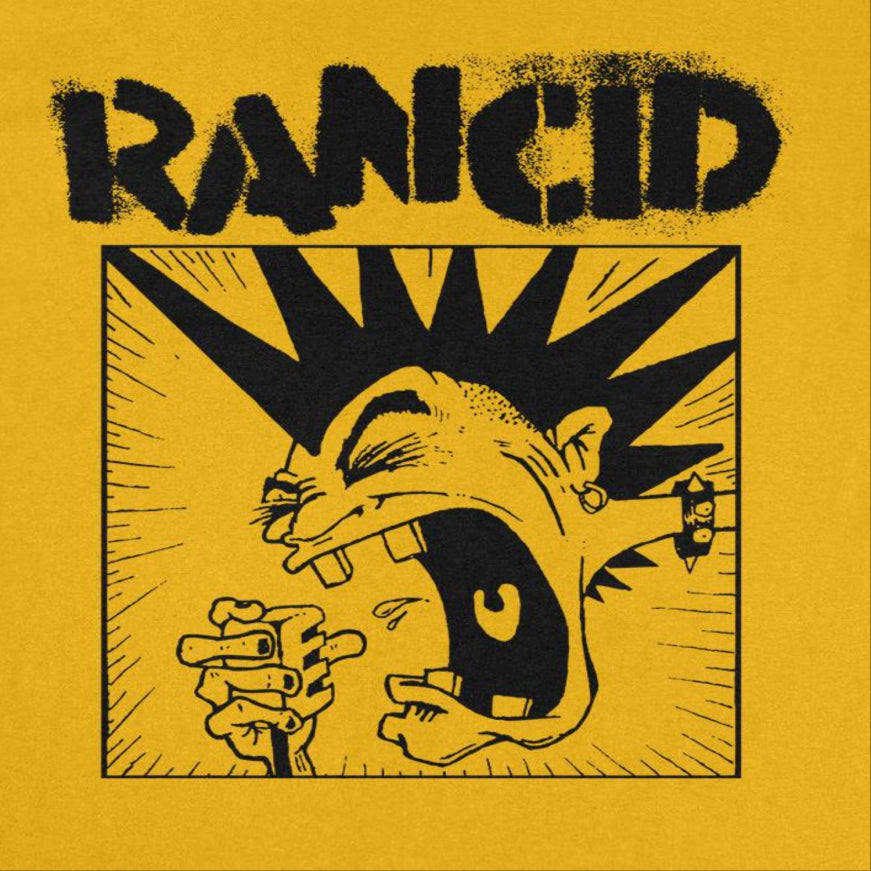 Rancid Mohawk Front Mens T Shirt Gold