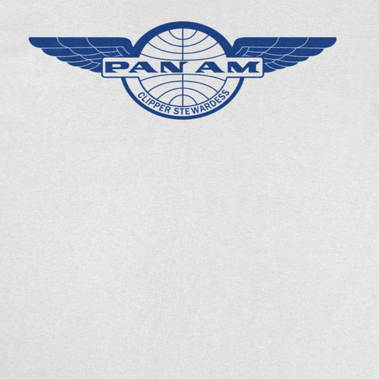 Pan Am Clipper Stewardess Blue Print Mens T Shirt White