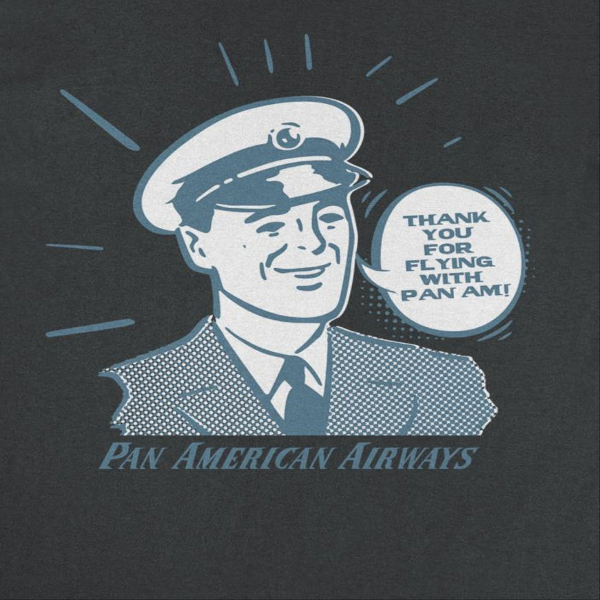 Pan Am Thank You for Flying With Pan Am Mens T Shirt Black