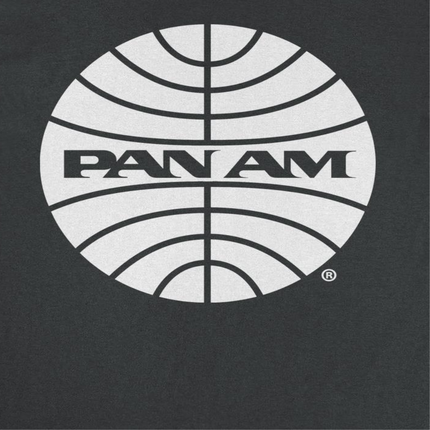 Pan Am White Outline Logo Mens T Shirt Black