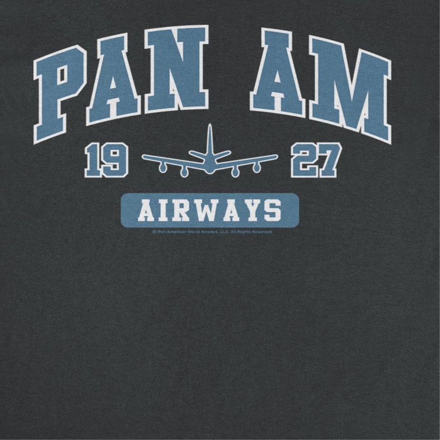 Pan Am Airways 1927 College Sports Text Mens T Shirt Black