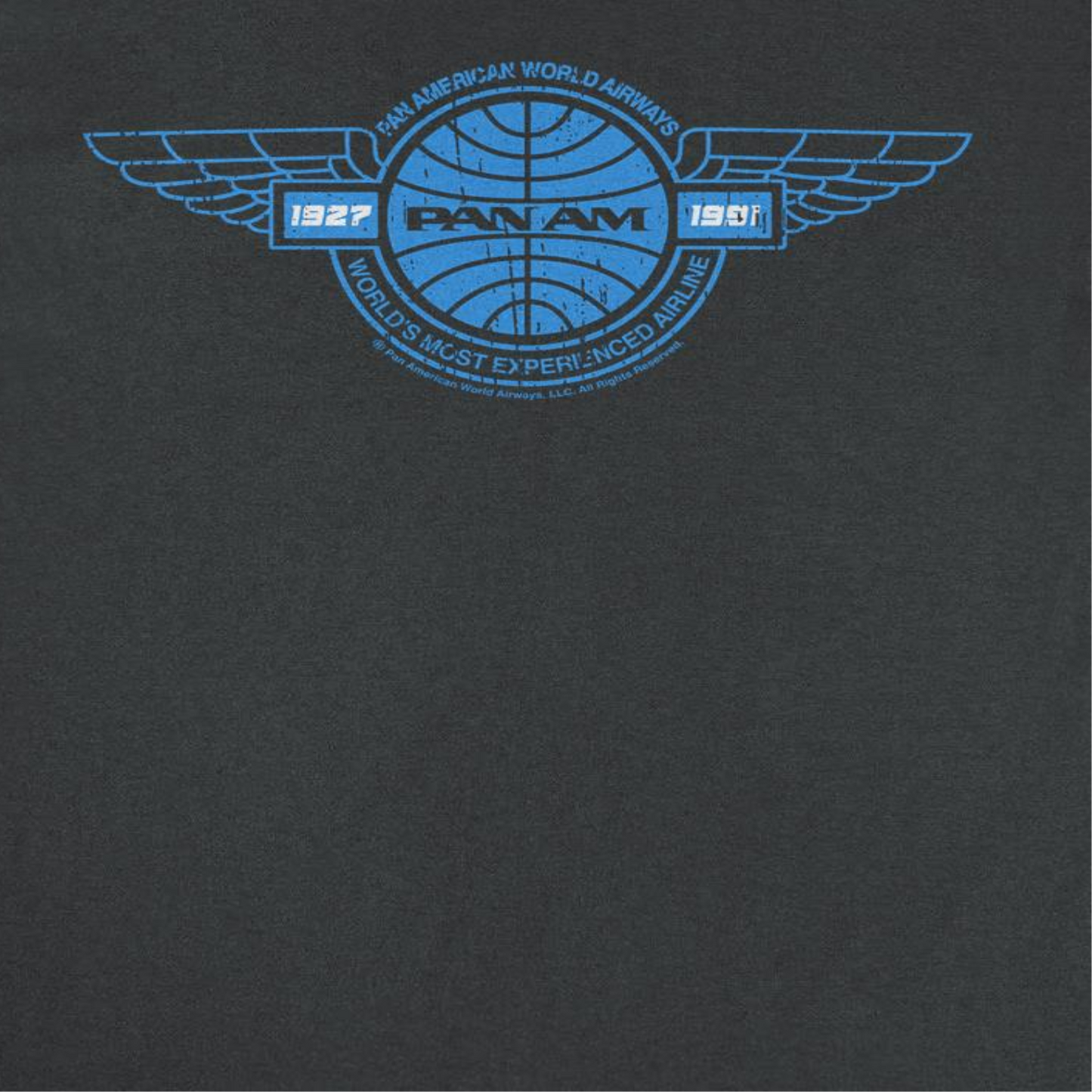 Pan Am Retro Blue Wings Logo 1927 1991 Mens T Shirt Black
