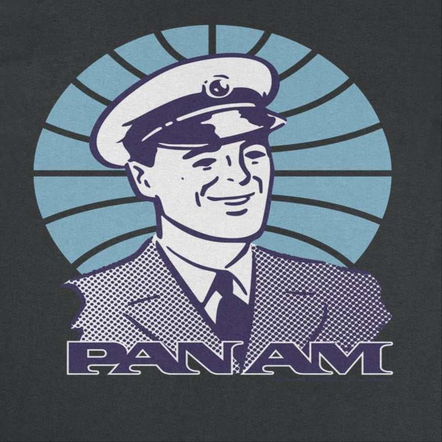 Pan Am Pilot Smile Mens T Shirt Black