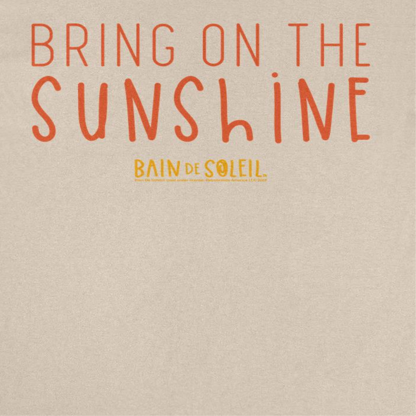 Bain De Soleil Bring On the Sunshine Retro Sunscreen Mens T Shirt Sand