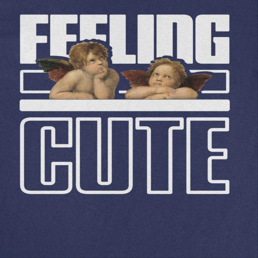 Classic Paintings Cherubs Feeling Cute Raphael Mens T Shirt Navy