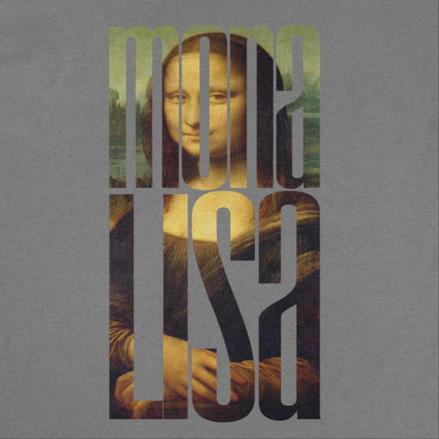 Classic Paintings Mona Lisa Cut Da Vinci Mens T Shirt Charcoal