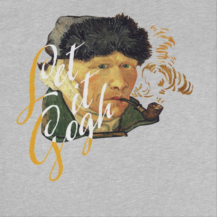 Classic Paintings Let it Gogh Mens T Shirt Sport Grey