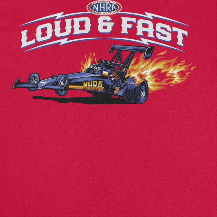 NHRA Loud and Fast Mens T Shirt Red