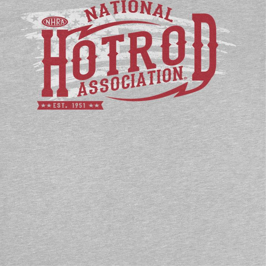 NHRA National Hot Rod Association Red logo Mens T Shirt Sport Grey
