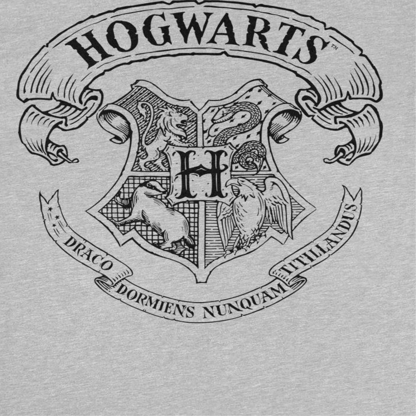 Harry Potter Hogwarts Pencil Emblem Mens T Shirt Sport Grey