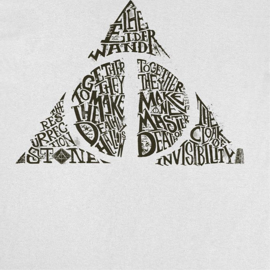 Harry Potter Deathly Hallows Shape Mens T Shirt White