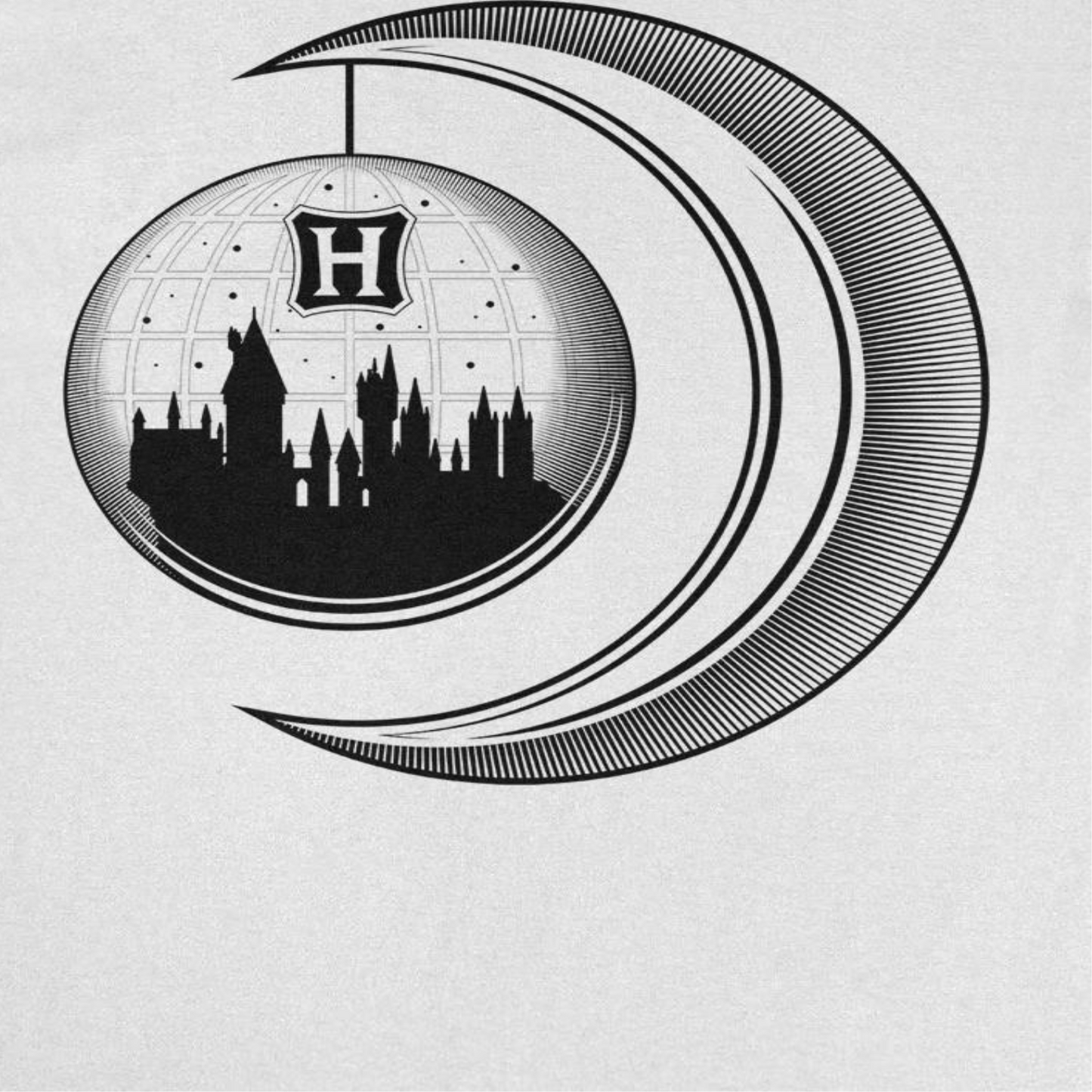 Harry Potter Hogwarts Moon Castle Mens T Shirt White