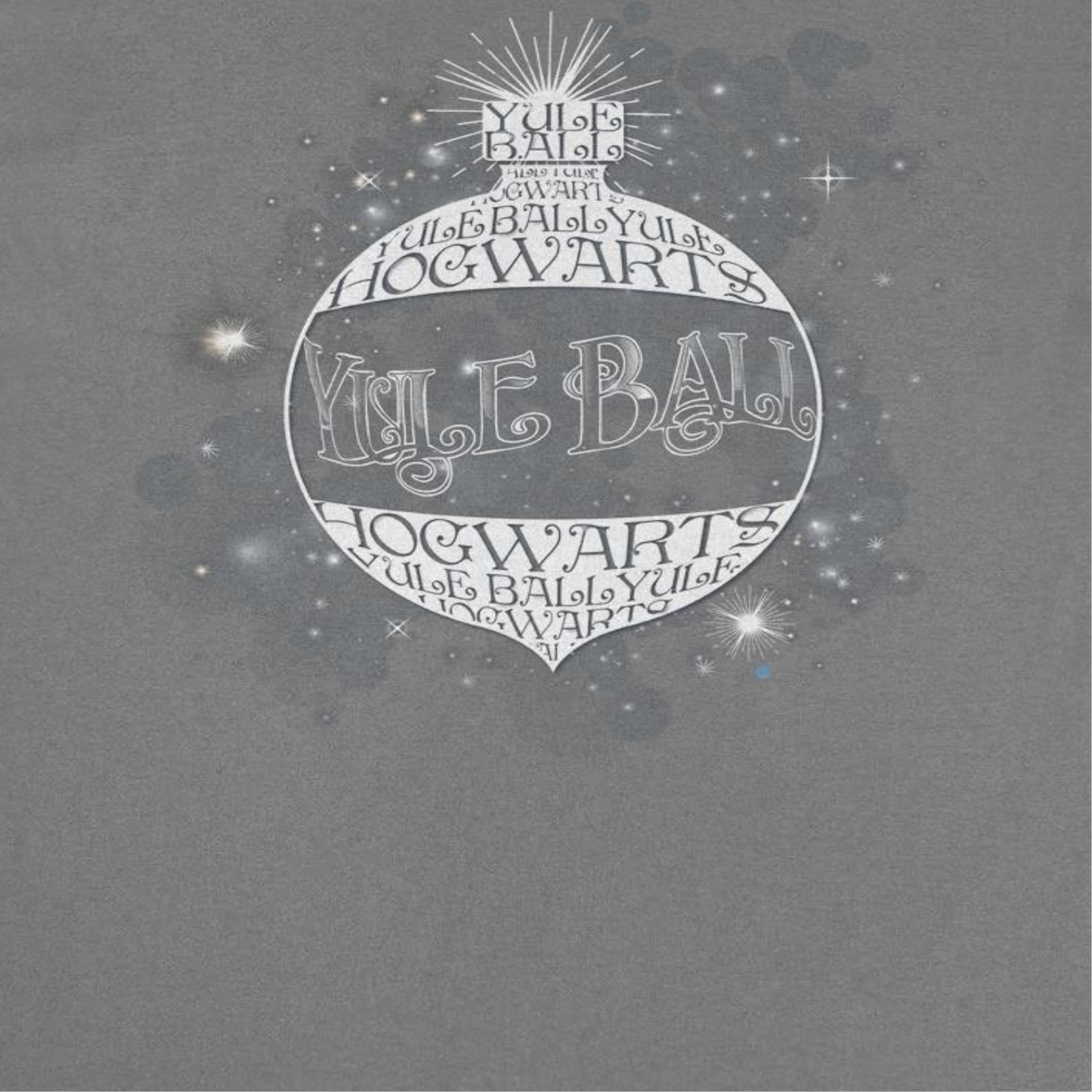 Harry Potter Christmas Sphere Hogwarts Mens T Shirt Charcoal