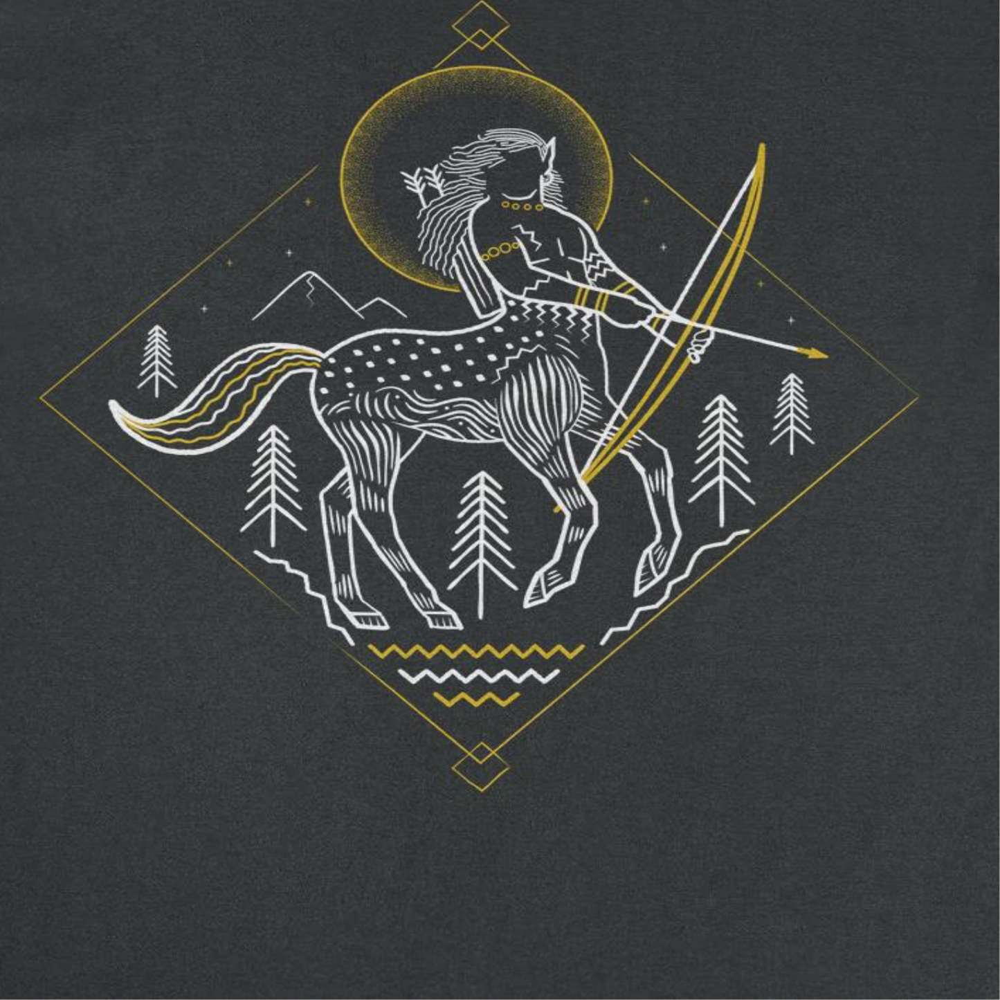 Harry Potter Minimalist Centaur Outline Mens T Shirt Black
