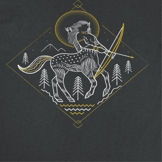 Harry Potter Minimalist Centaur Outline Mens T Shirt Black