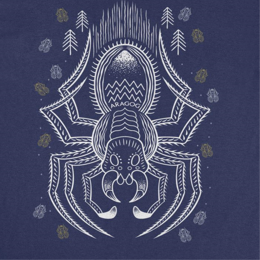 Harry Potter Aragog Minimalist Outline Mens T Shirt Navy