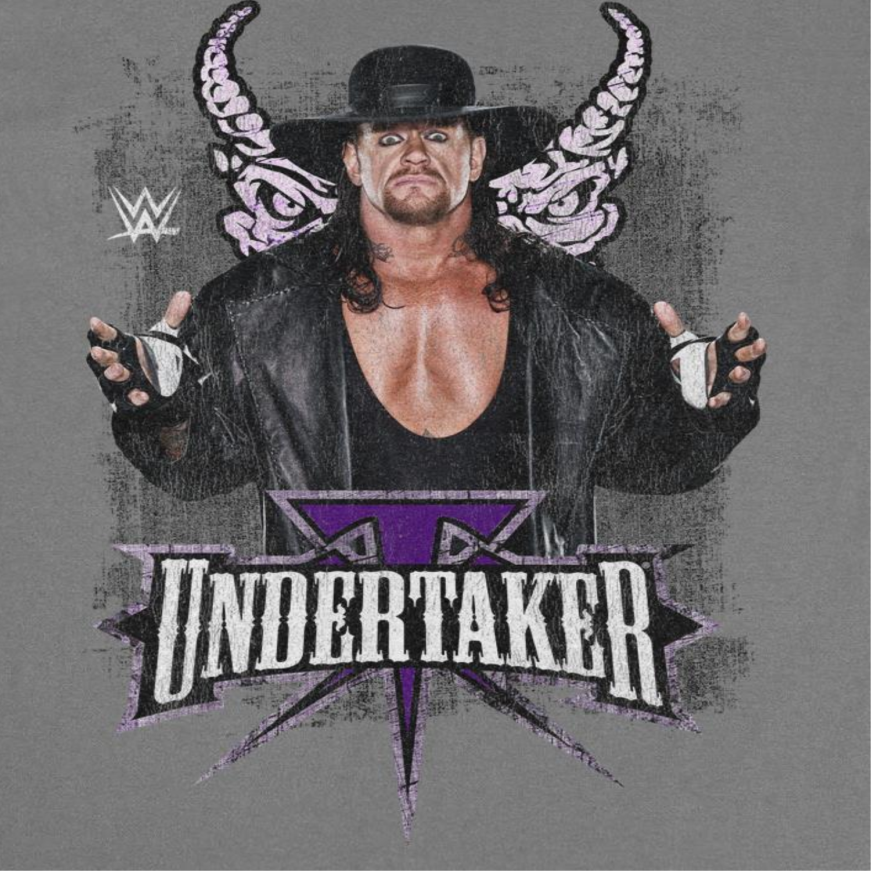 WWE Undertaker Horns Mens T Shirt Charcoal