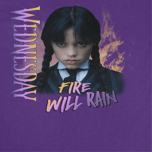 Wednesday Fire V2 Mens T Shirt Purple