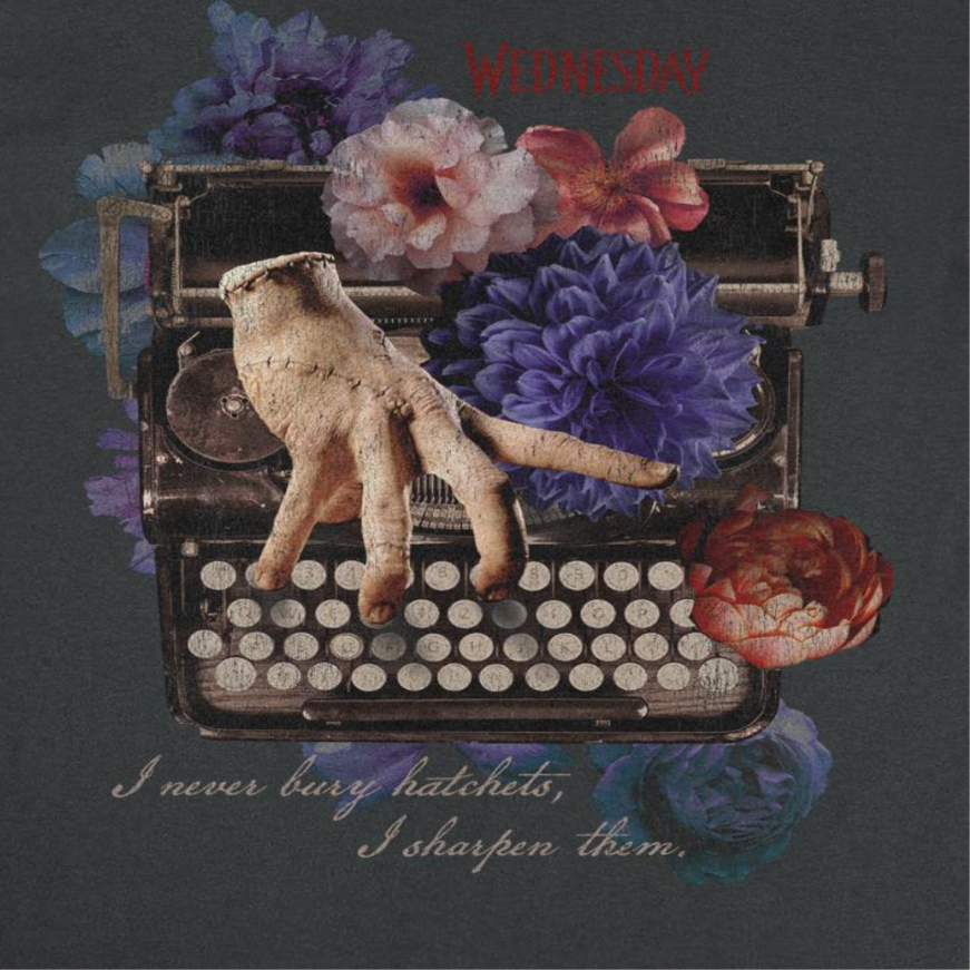 Wednesday Ghost Writer Mens T Shirt Black