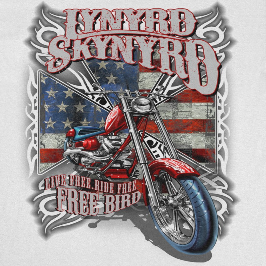 Lynyrd Skynyrd Motorcycle Mens T Shirt White
