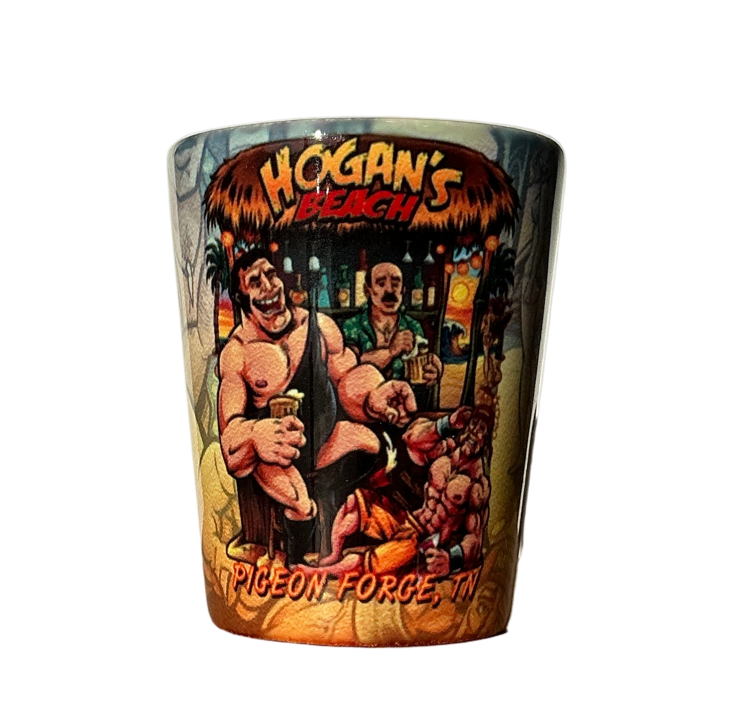 Hulk Hogan Andre The Giant Hogan's Beach Bar Shot Glass