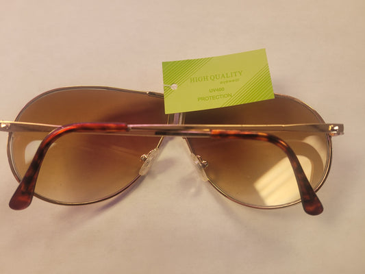 Aviator 80's Sunglasses with Gold Frame