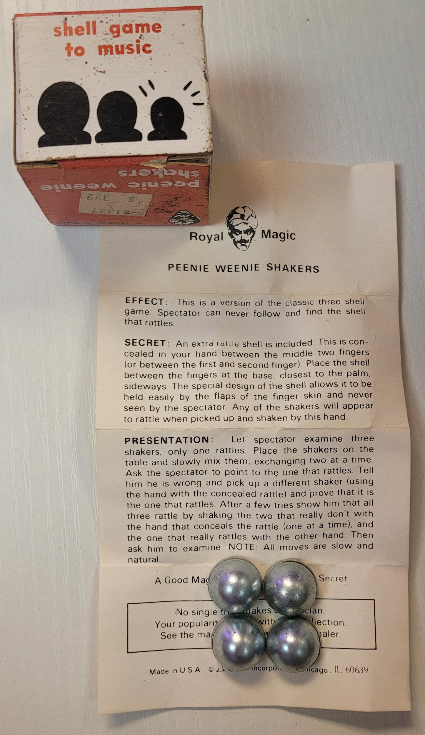 Vintage Peenie Weenie Shakers Magic Trick