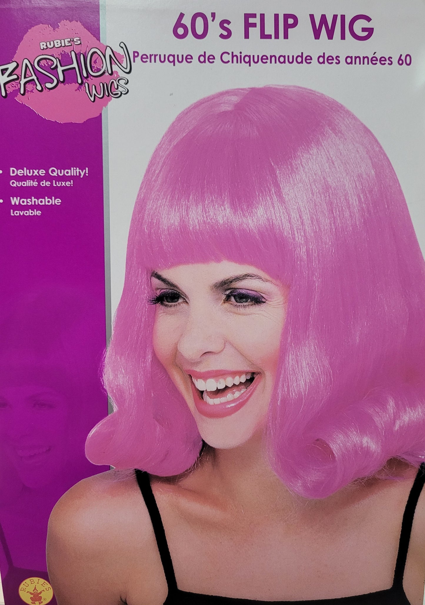 60's Pink Flip Wig For Women