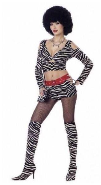 Sweet Suga Mama Zebra Print Costume Adult Size Medium 8-10