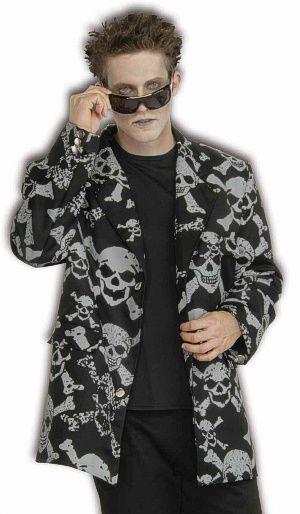 Skull and Crossbones Skeleton Reaper Costume Sports Jacket X-Large 50" Chest