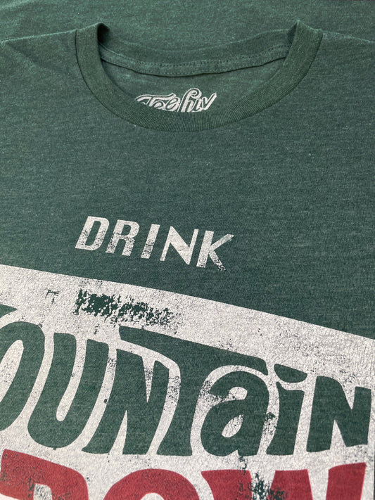 Drink Mountain Dew Logo Mens T Shirt Green