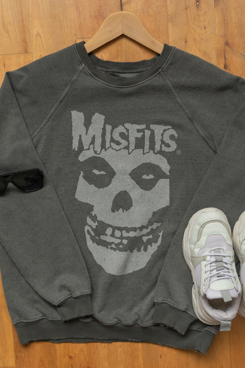 Misfits Womens Crewneck Sweatshirt Vintage Grey