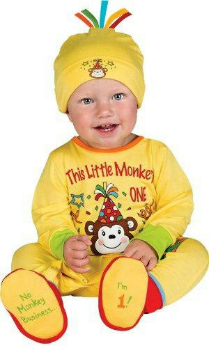 First Birthday Prince One-Piece Printed Jumper Hat & Booties Newborn 0-6 months