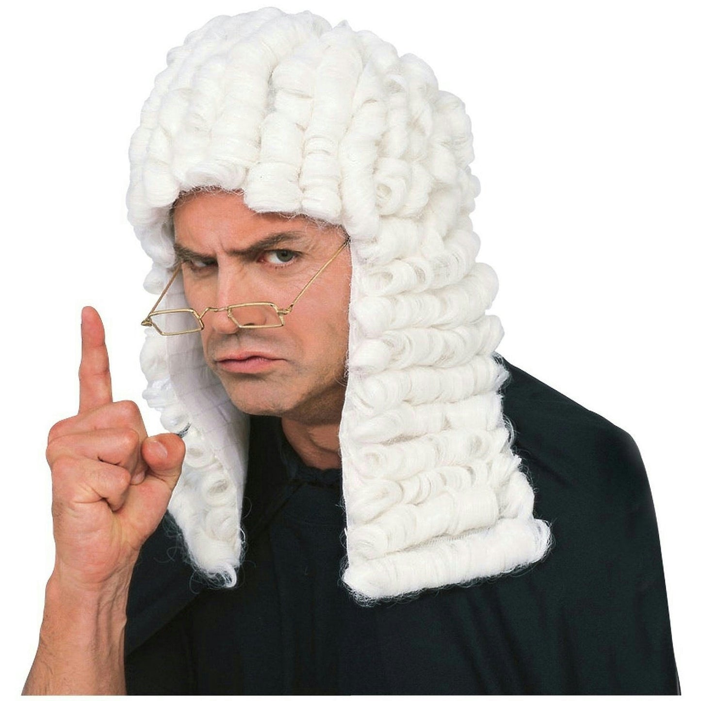 White Retro Judge Barristers Court Dress Wig