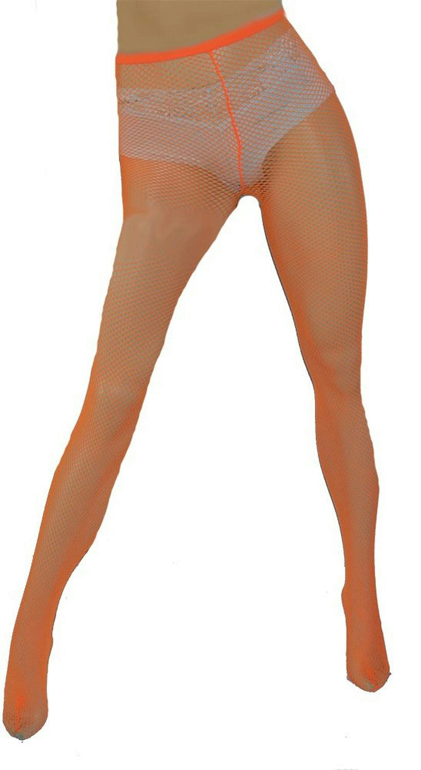Elegant Moments Neon Orange Fishnet Pantyhose