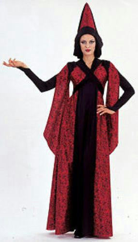 Savoir Faire Black and Red Rose Queen Gothic Costume Dress and Hat Size Large