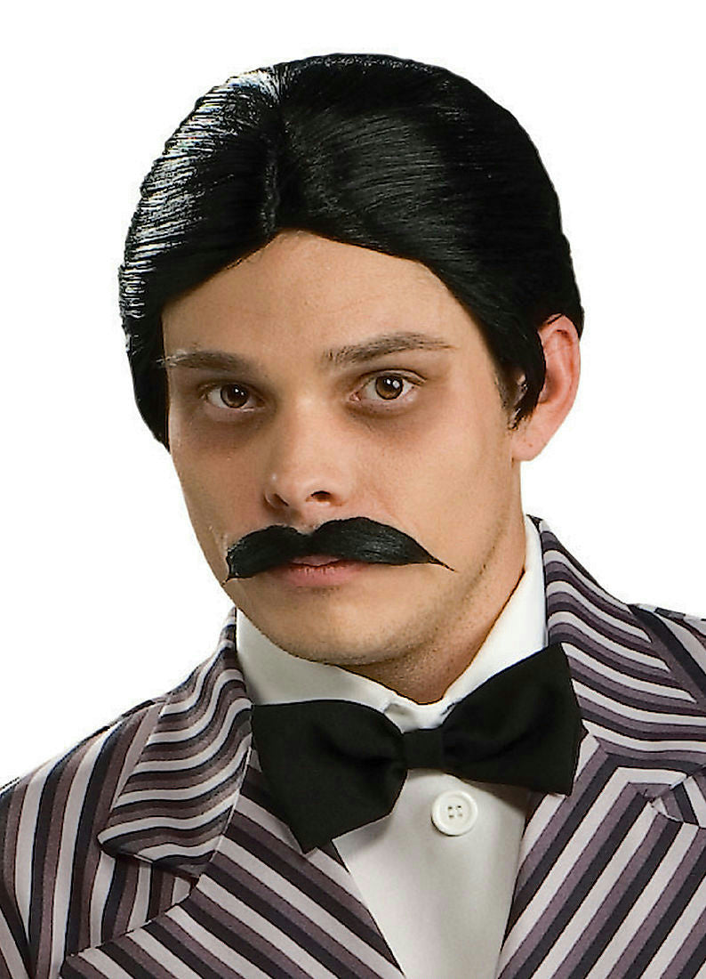The Addams Family Gomez Black Wig and Moustache Kit