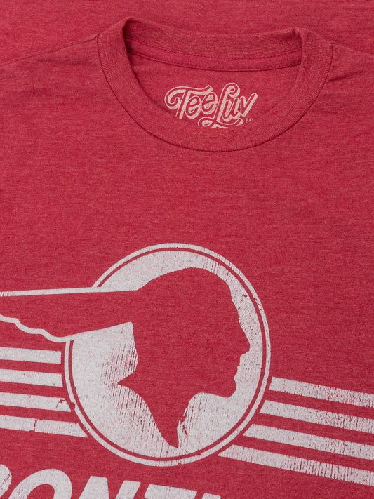 Pontiac Distressed Headdress Logo Mens T Shirt Red