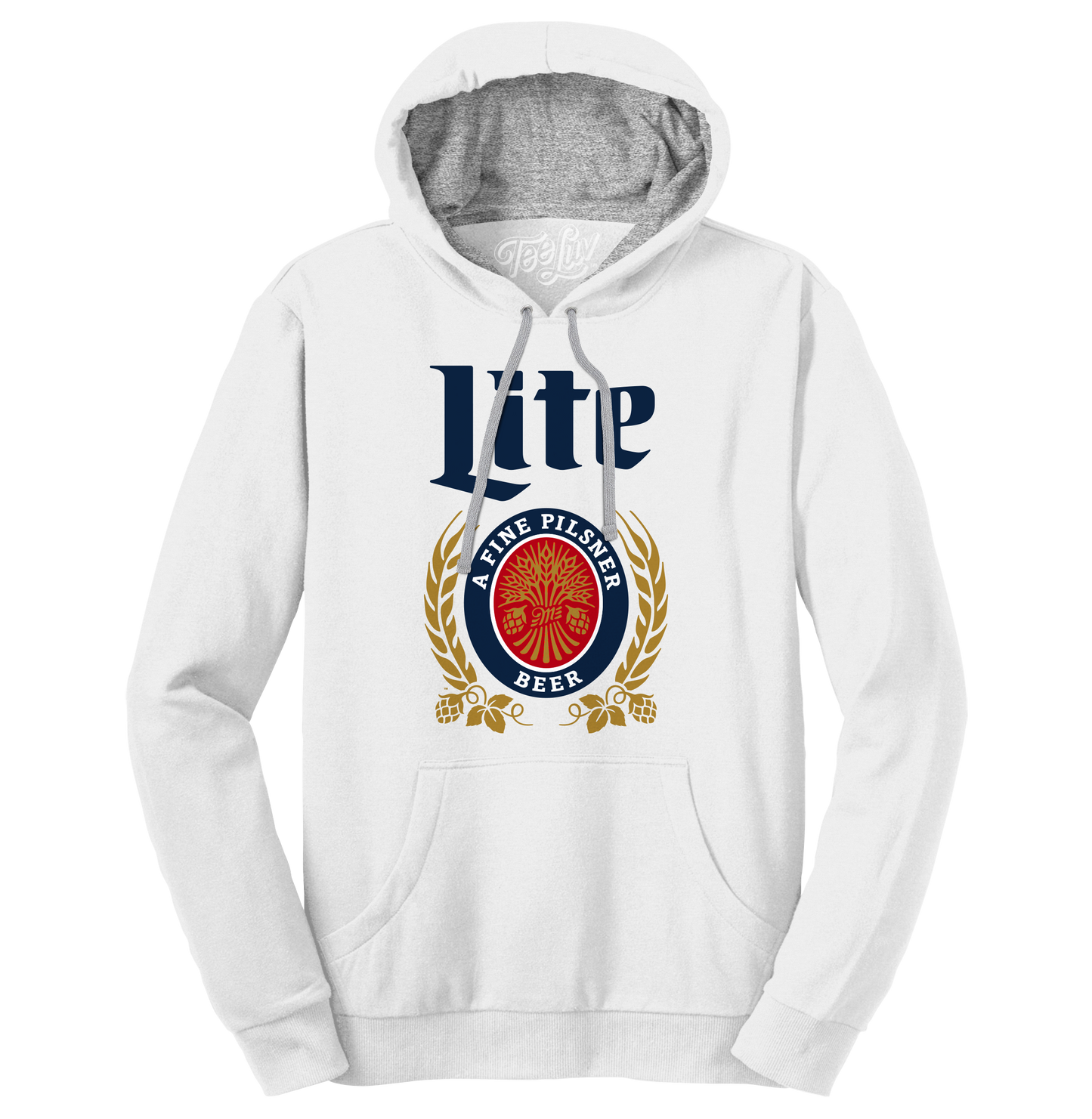 Miller Lite Logo Hooded Sweatshirt Hoodie Gray