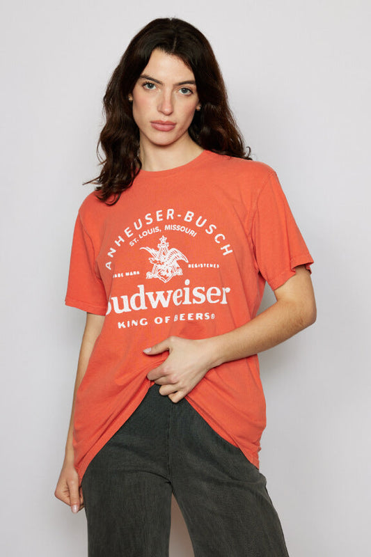 Budweiser King of Beers Tee Womens T Shirt Red